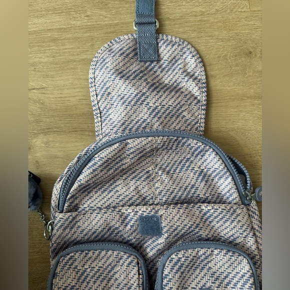 Kipling Firefly Backpack Eternal Tweed Blue Pink - Picture 8 of 14